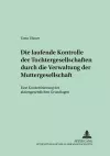 Die Laufende Kontrolle Der Tochtergesellschaften Durch Die Verwaltung Der Muttergesellschaft cover