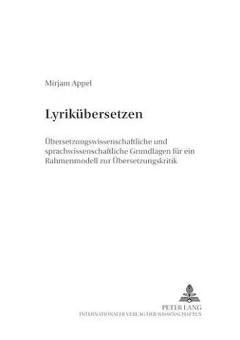 Lyrikuebersetzen cover