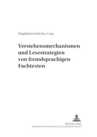 Verstehensmechanismen Und Lesestrategien Von Fremdsprachigen Fachtexten cover