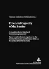 Financial Capacity of the Parties cover