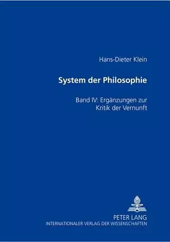 System Der Philosophie cover