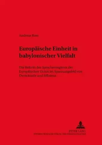 Europaische Einheit in Babylonischer Vielfalt cover