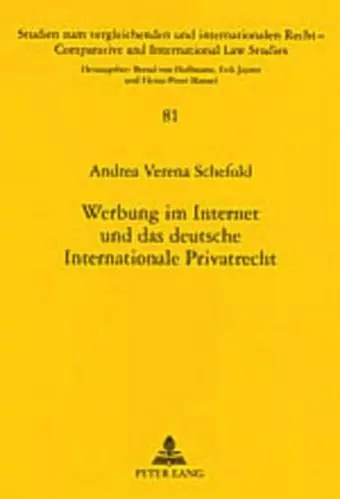 Werbung Im Internet Und Das Deutsche Internationale Privatrecht cover