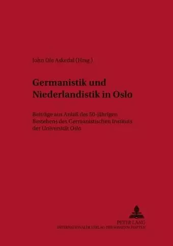 Germanistik Und Niederlandistik in Oslo cover