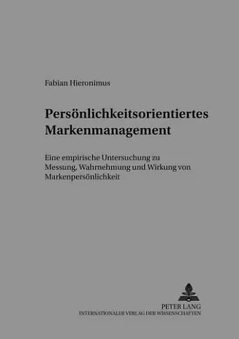 Persoenlichkeitsorientiertes Markenmanagement cover