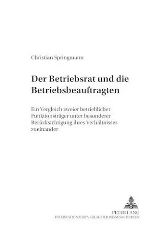 Der Betriebsrat Und Die Betriebsbeauftragten cover