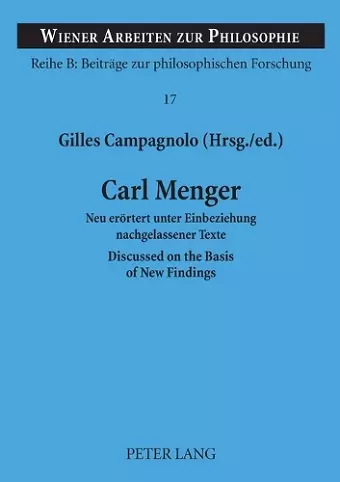 Carl Menger cover