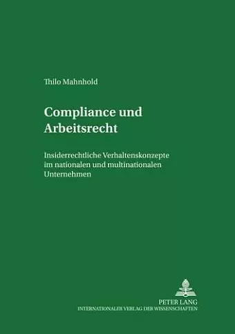 Compliance Und Arbeitsrecht cover