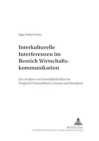 Interkulturelle Interferenzen Im Bereich Wirtschaftskommunikation cover