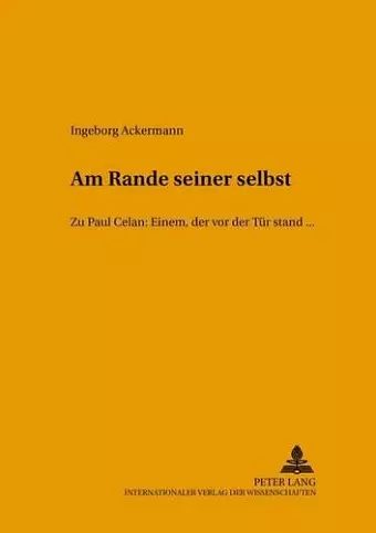 «Am Rande Seiner Selbst» cover