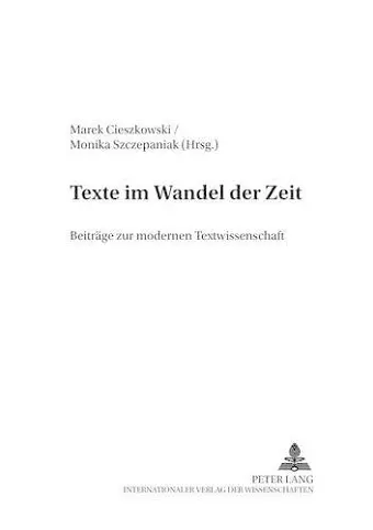 Texte Im Wandel Der Zeit cover