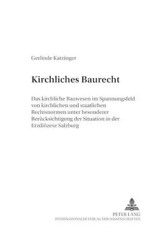 Kirchliches Baurecht cover