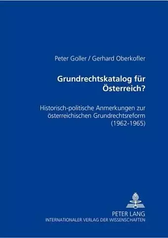 Grundrechtskatalog Fuer Oesterreich? cover