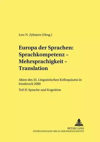 Europa Der Sprachen: Sprachkompetenz - Mehrsprachigkeit - Translation cover