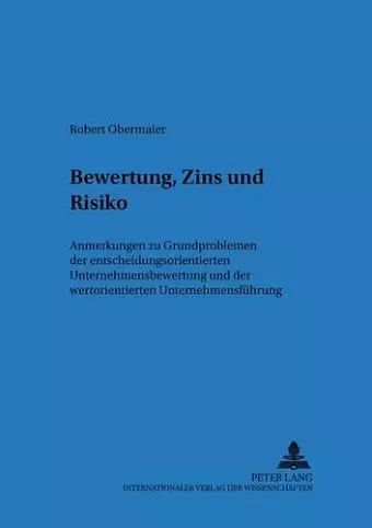 Bewertung, Zins Und Risiko cover