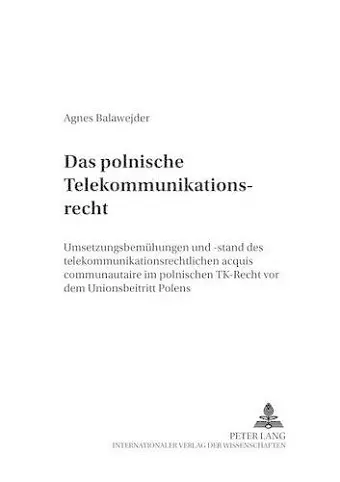 Das Polnische Telekommunikationsrecht cover