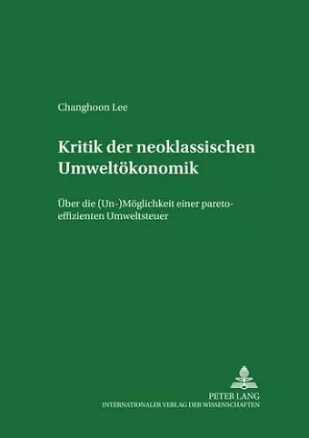 Kritik Der Neoklassischen Umweltoekonomik cover