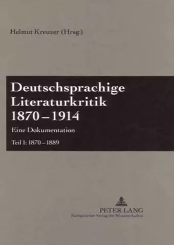 Deutschsprachige Literaturkritik 1870-1914 cover