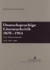 Deutschsprachige Literaturkritik 1870-1914 cover