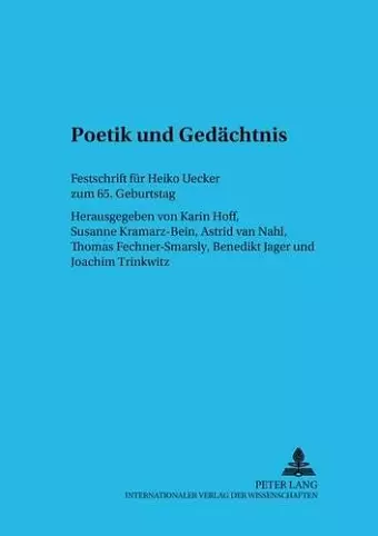 Poetik Und Gedaechtnis cover