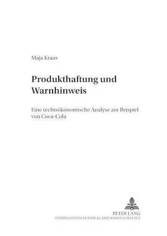 Produkthaftung Und Warnhinweise cover