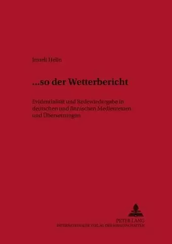 ... «So Der Wetterbericht» cover