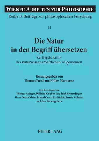 Die Natur in den Begriff uebersetzen cover