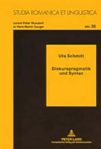 Diskurspragmatik Und Syntax cover
