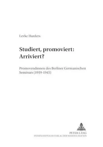 Studiert, Promoviert: Arriviert? cover