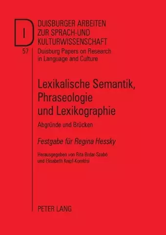 Lexikalische Semantik, Phraseologie und Lexikographie cover