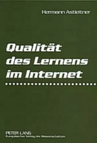 Qualitaet Des Lernens Im Internet cover