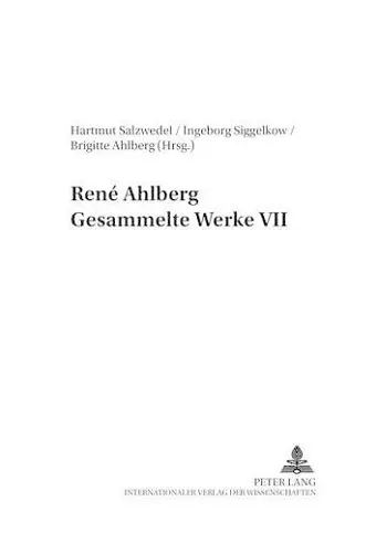 René Ahlberg- Gesammelte Werke VII cover