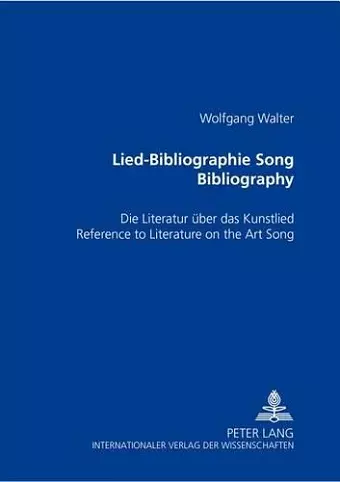 Lied-Bibliographie Song Bibliography cover