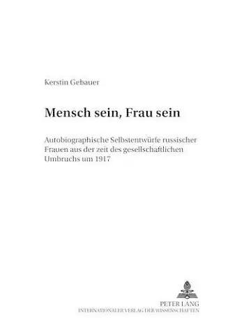 Mensch Sein, Frau Sein cover