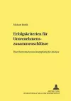 Erfolgskriterien Fuer Unternehmenszusammenschluesse cover