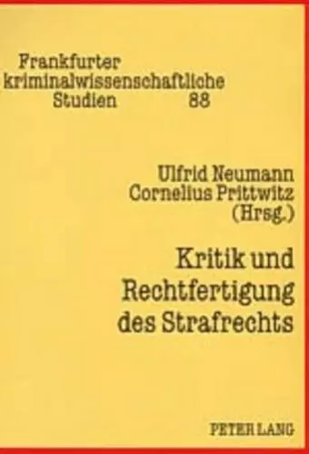 Kritik Und Rechtfertigung Des Strafrechts cover