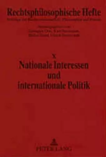 Nationale Interessen Und Internationale Politik cover