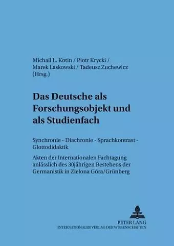 Das Deutsche ALS Forschungsobjekt Und ALS Studienfach cover