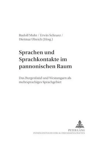 Sprachen Und Sprachkontakte Im Pannonischen Raum cover