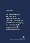 Die Auswirkungen Der Richtlinie 2000/78/Eg Auf Das Kirchliche Arbeitsrecht Unter Beruecksichtigung Von Gemeinschaftsgrundrechten ALS Auslegungsmaxime cover