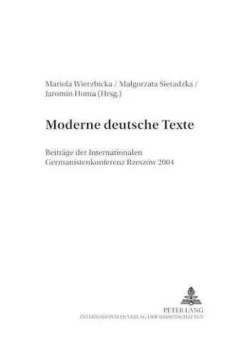 Moderne Deutsche Texte cover