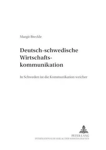 Deutsch-Schwedische Wirtschaftskommunikation cover