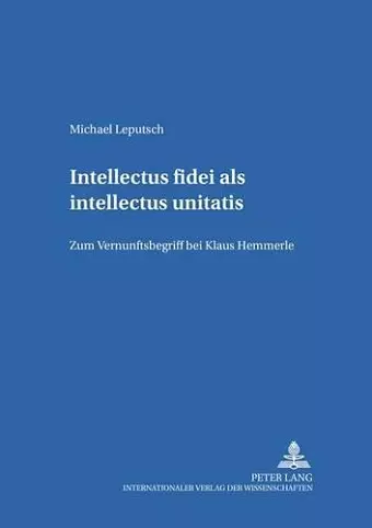 Intellectus Fidei ALS Intellectus Unitatis cover