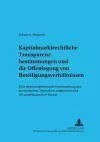 Kapitalmarktrechtliche Transparenzbestimmungen Und Die Offenlegung Von Beteiligungsverhaeltnissen cover