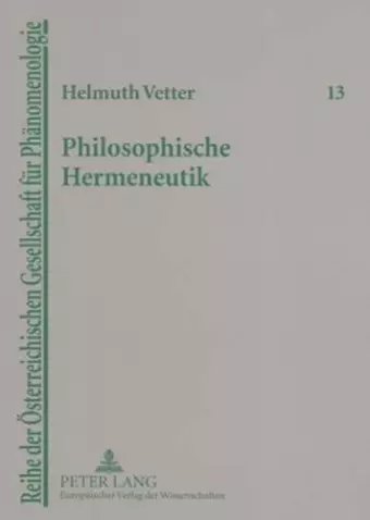 Philosophische Hermeneutik cover