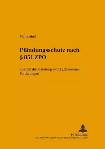 Pfaendungsschutz Nach § 851 Zpo cover