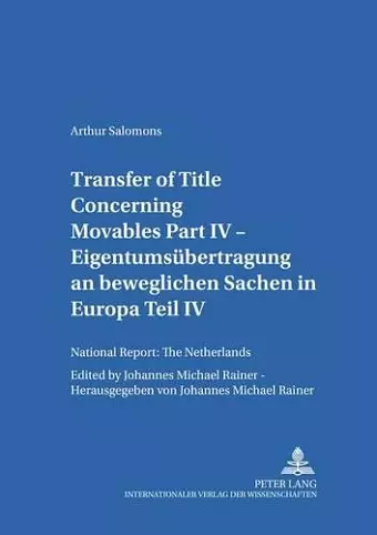 Transfer of Title Concerning Movables cover