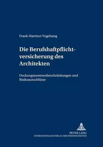 Die Berufshaftpflichtversicherung Des Architekten cover