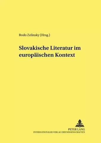 Slovakische Literatur Im Europaeischen Kontext cover