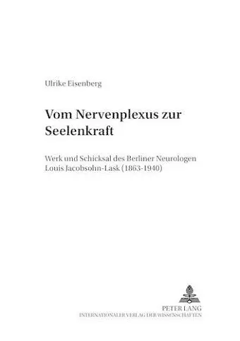 Vom «Nervenplexus» Zur «Seelenkraft» cover